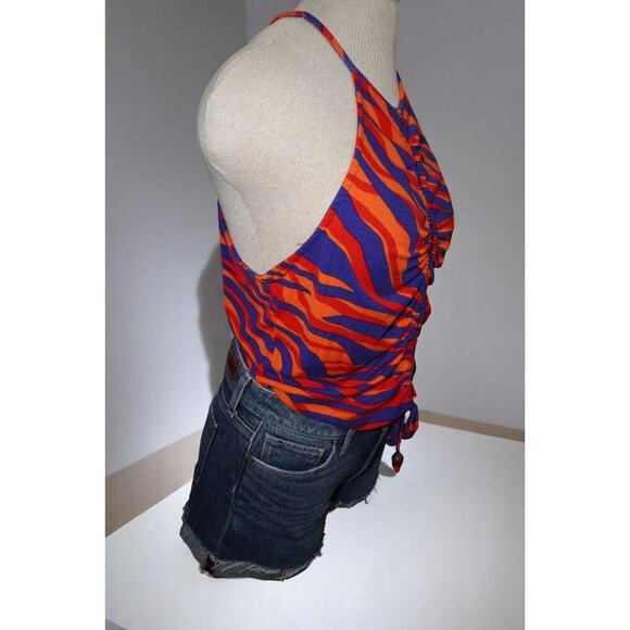 Eloquii Orange & Purple Zebra Print Halter Top – Size 14/16 - Picture 6 of 8